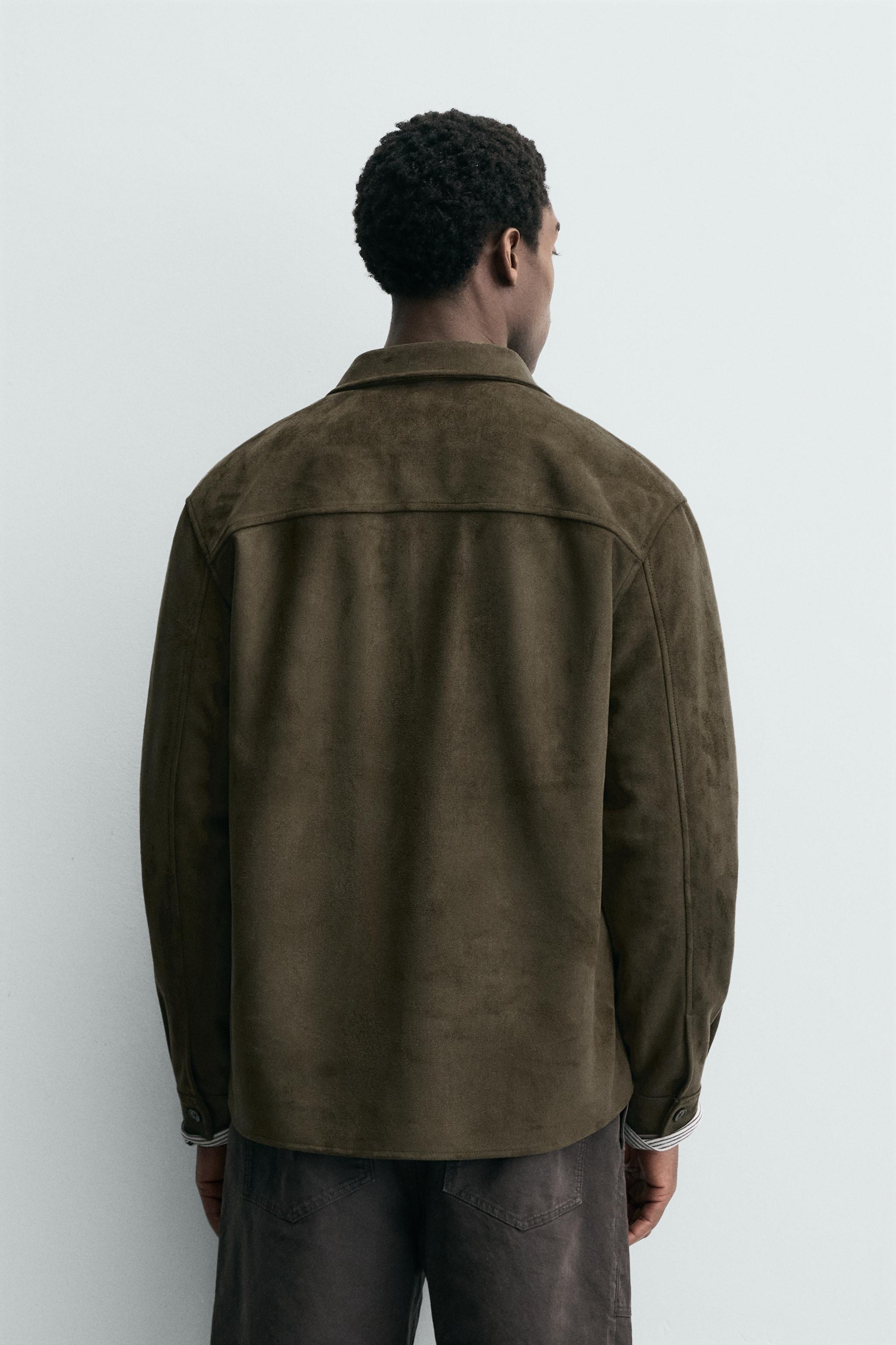 FAUX SUEDE OVERSHIRT